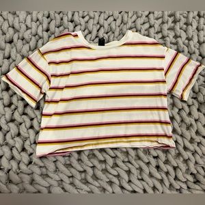 Stripped semi cropped T-shirt
